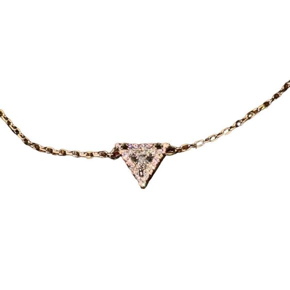 NWT Swarovski triangle 12”+2” silver tone necklace - Picture 3 of 5